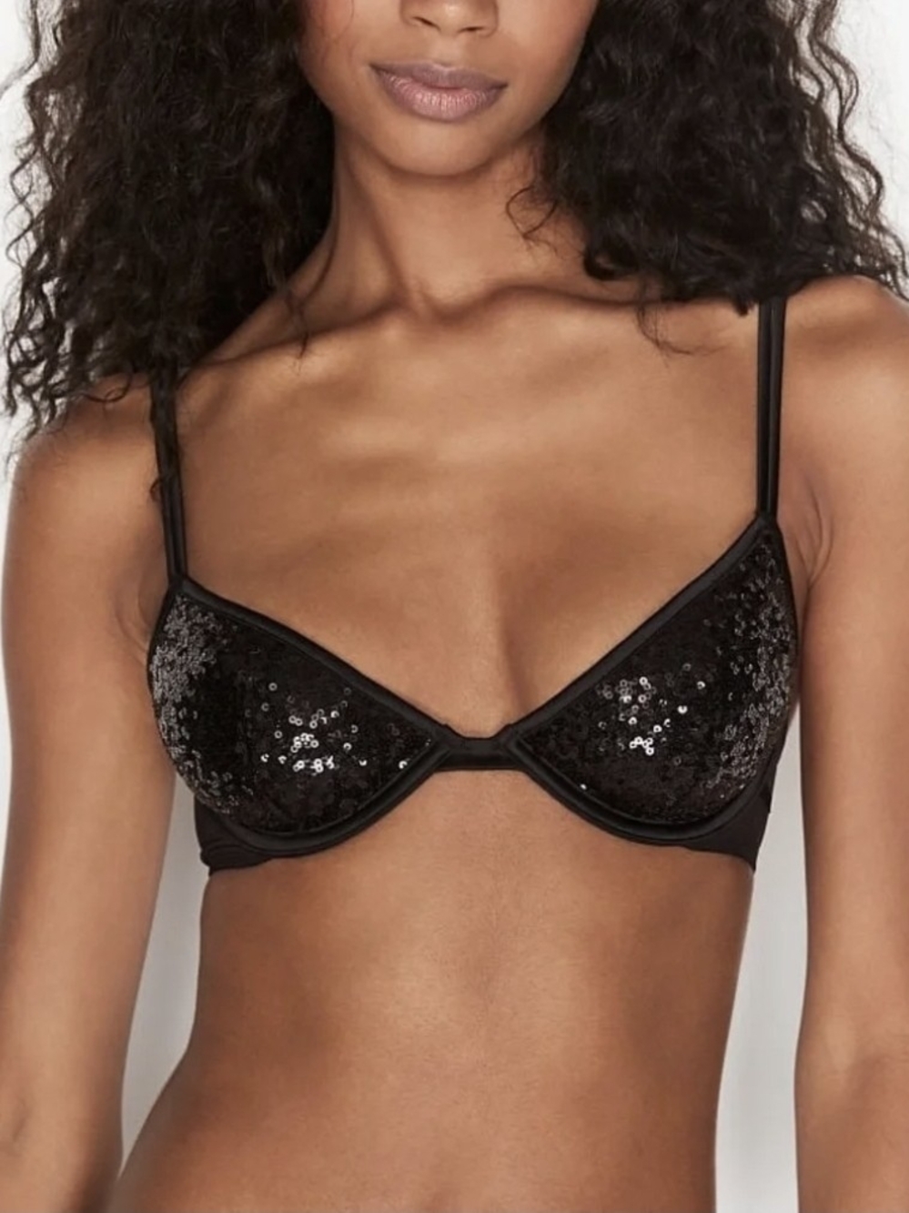 Victoria's Secret Sequin Underwire Bra - Black